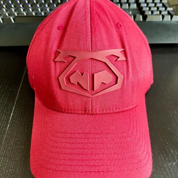 Red Nasty Pig Snout Cap - FlexFit Men's Size L/XL, Stretch Band, Rubber Logo - Picture 1 of 5